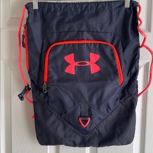 Under Armour Charcoal and Orange/Red Drawstring Bag